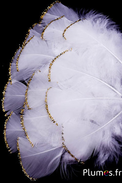 Dinde avec paillettes dorées - 6-8 cm - blanc